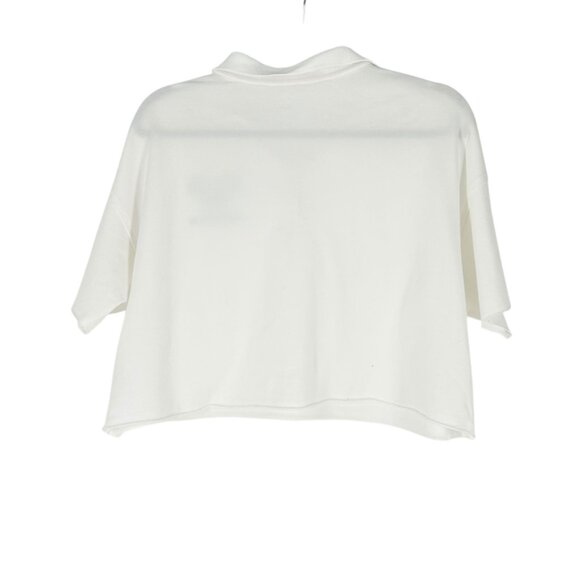 NWT Aerie Offline Game Set Match Embroidered Tennis Cropped Polo Shirt - Picture 2 of 8